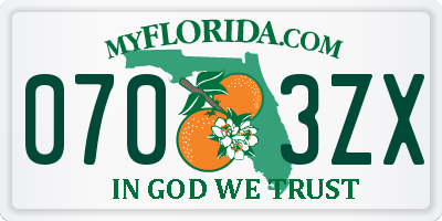 FL license plate 0703ZX