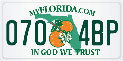 FL license plate 0704BP