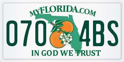 FL license plate 0704BS