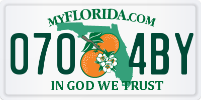 FL license plate 0704BY