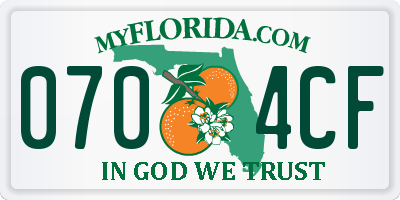 FL license plate 0704CF