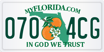 FL license plate 0704CG