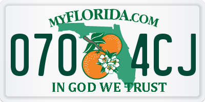 FL license plate 0704CJ