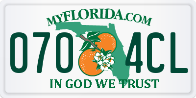 FL license plate 0704CL