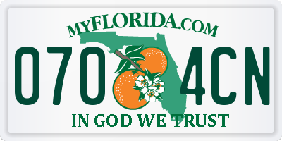 FL license plate 0704CN