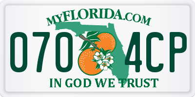 FL license plate 0704CP