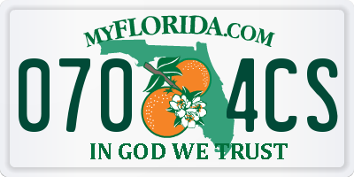 FL license plate 0704CS