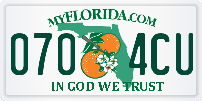 FL license plate 0704CU