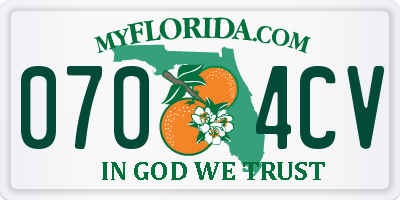 FL license plate 0704CV