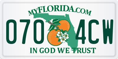 FL license plate 0704CW