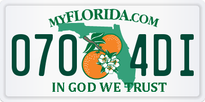 FL license plate 0704DI