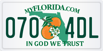 FL license plate 0704DL