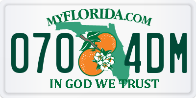 FL license plate 0704DM