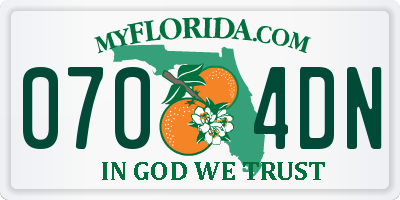 FL license plate 0704DN