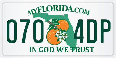 FL license plate 0704DP