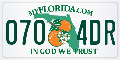 FL license plate 0704DR