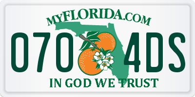 FL license plate 0704DS