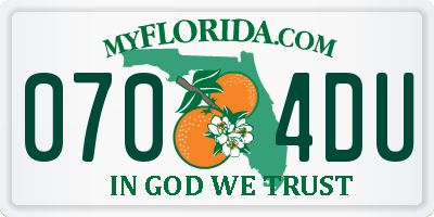 FL license plate 0704DU
