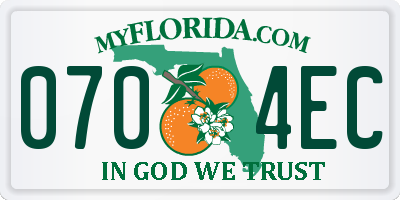 FL license plate 0704EC