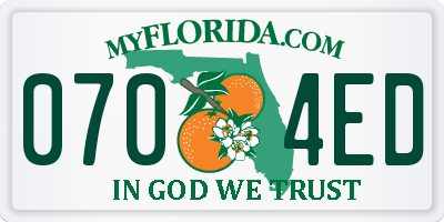 FL license plate 0704ED