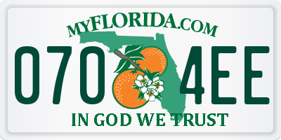 FL license plate 0704EE