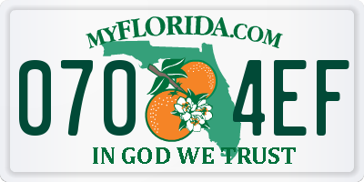 FL license plate 0704EF