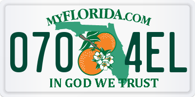FL license plate 0704EL