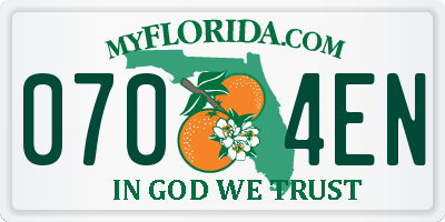FL license plate 0704EN