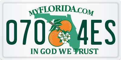 FL license plate 0704ES