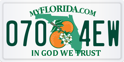 FL license plate 0704EW