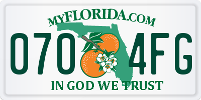 FL license plate 0704FG