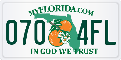 FL license plate 0704FL