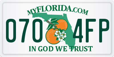 FL license plate 0704FP