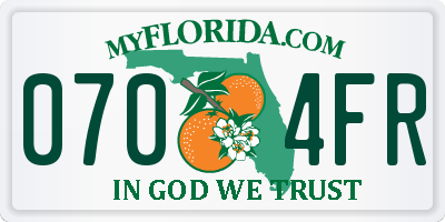 FL license plate 0704FR