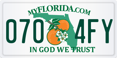 FL license plate 0704FY