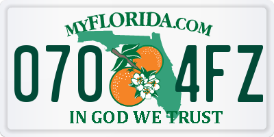 FL license plate 0704FZ