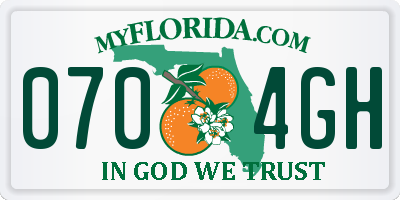 FL license plate 0704GH