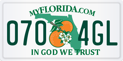 FL license plate 0704GL