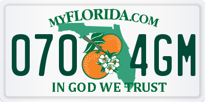 FL license plate 0704GM