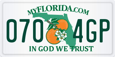 FL license plate 0704GP