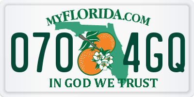 FL license plate 0704GQ