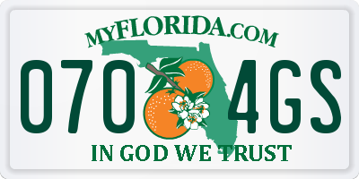 FL license plate 0704GS
