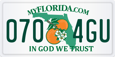 FL license plate 0704GU