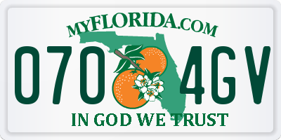 FL license plate 0704GV
