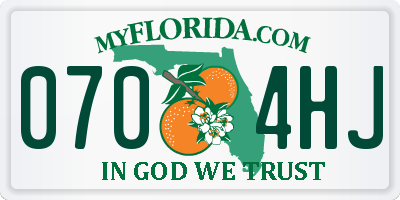 FL license plate 0704HJ