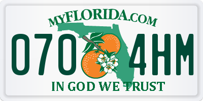 FL license plate 0704HM