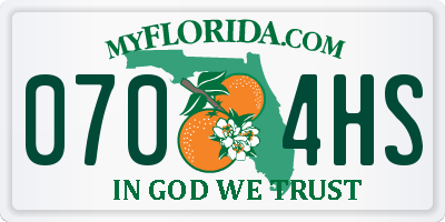 FL license plate 0704HS