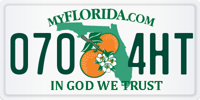 FL license plate 0704HT