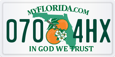 FL license plate 0704HX