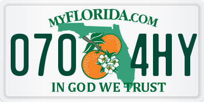 FL license plate 0704HY